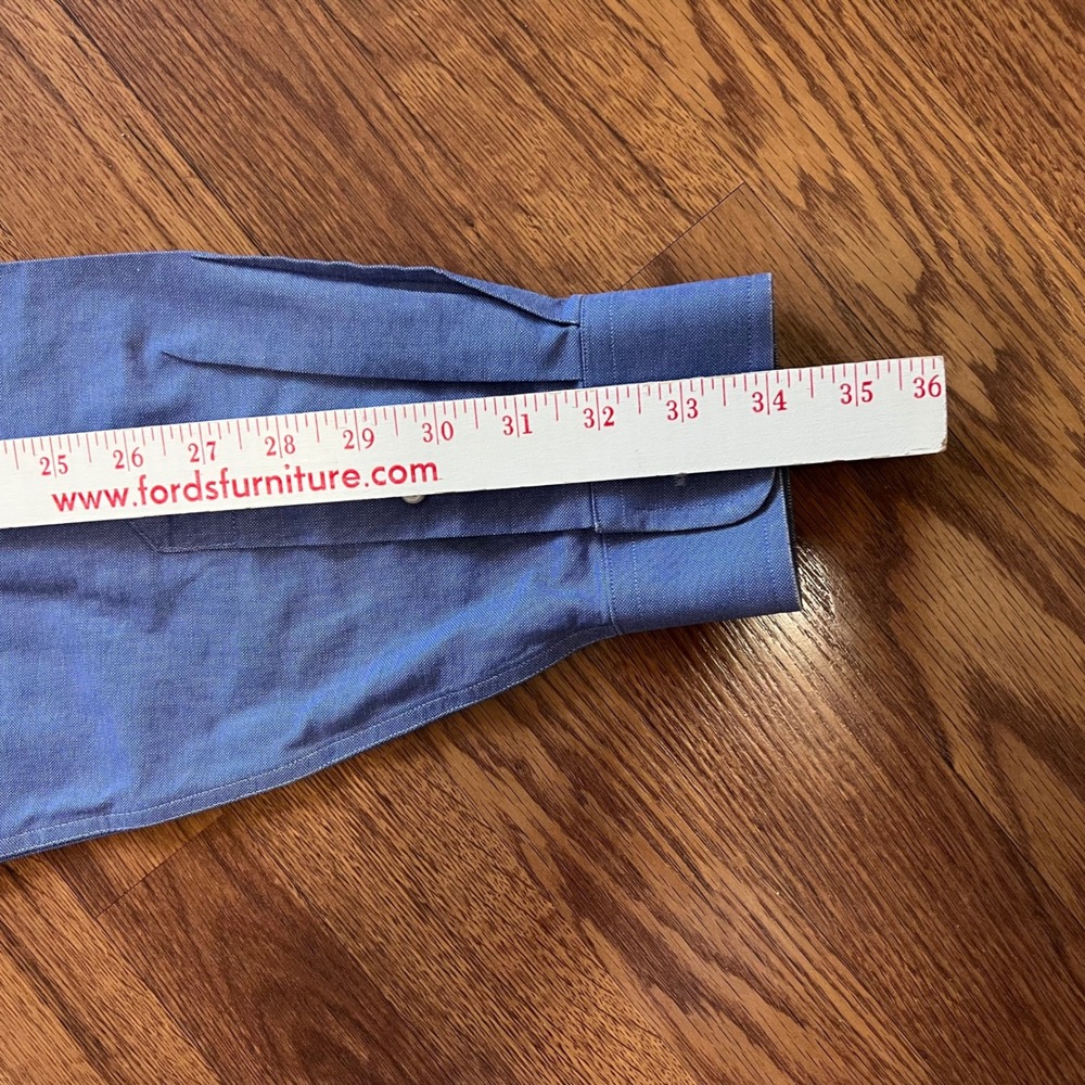 LL Bean Men's shirt 16 35 Blue LS wrinkle Resistant Button Down Long Sleeve‎ - Picture 14 of 14